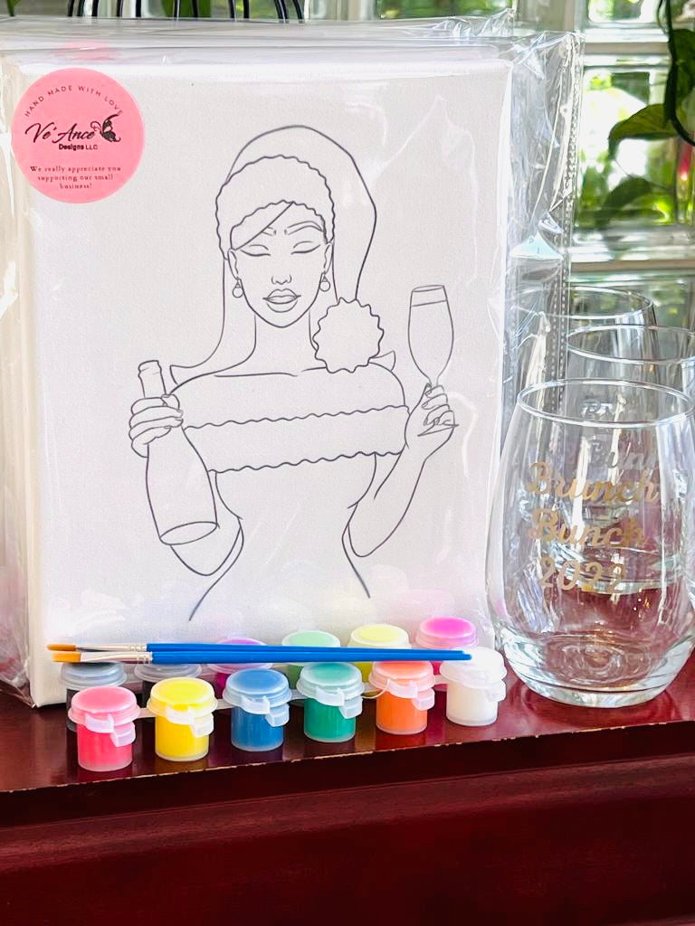 Christmas Canvas Board with Glass
